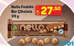 KAHVE DÜNYASI NELLO FINDIKLI BAR ÇİKOLATA 33 G